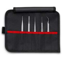 Knipex 92 00 02. Precision tweezers set, 5 pieces, 135 mm