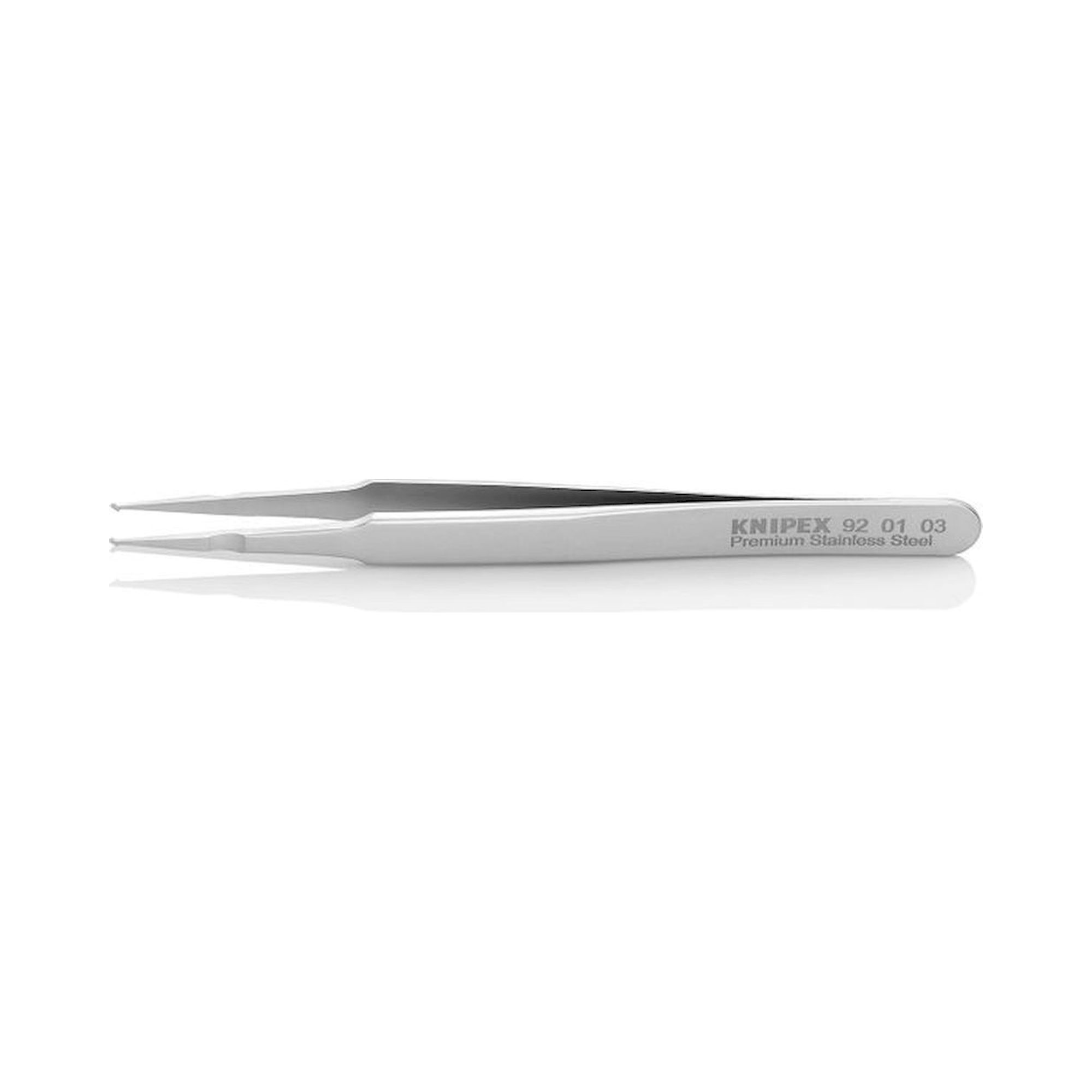Knipex 92 01 03. SMD precision tweezers, Smooth, Premium stainless steel, 120 mm