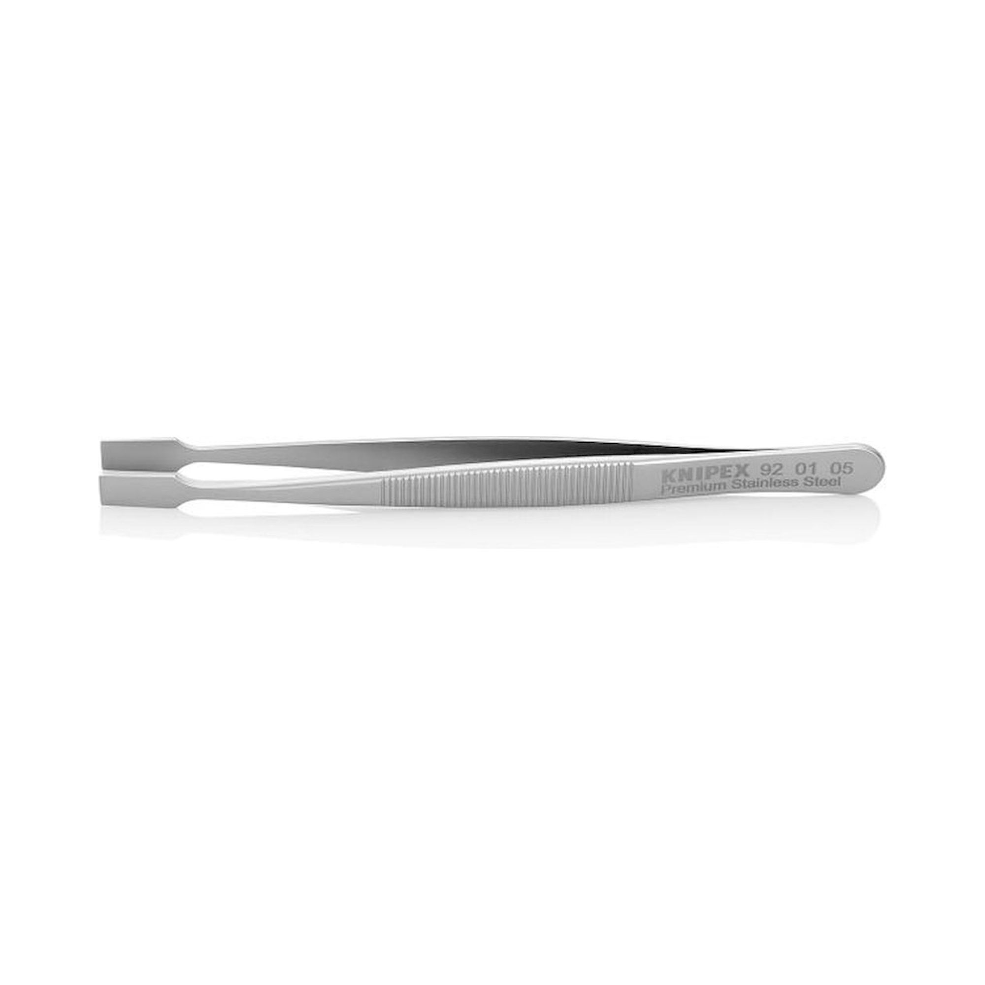 Knipex 92 01 05. Universal tweezers, serrated, premium stainless steel, straight, 120 mm