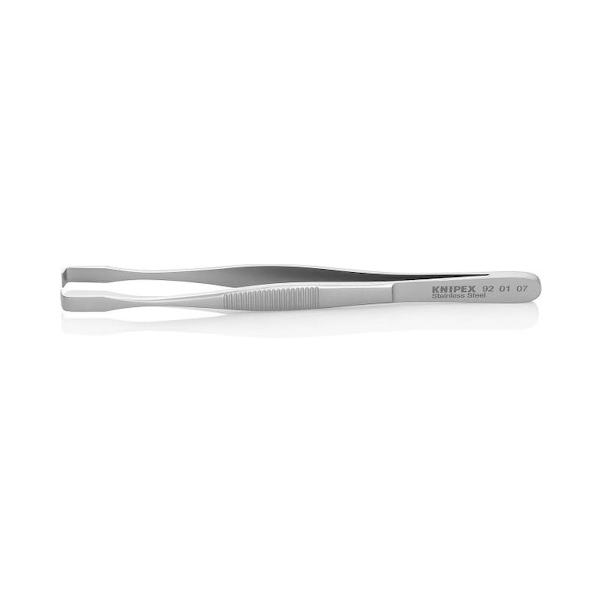 Knipex 92 01 07. Positioning tweezers, serrated, stainless steel, 143 mm