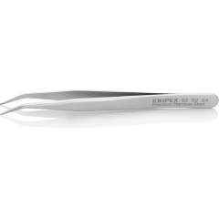 Knipex 92 02 54. SMD-Präzisionspinzette, glatt, Premium Edelstahl, gewinkelt 30°, 120 mm