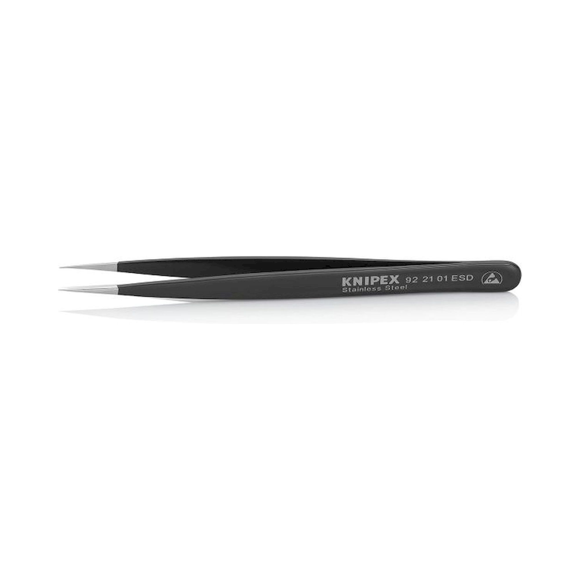 Knipex 92 21 01 ESD. ESD Universal tweezers, Smooth, Premium stainless steel, 125 mm