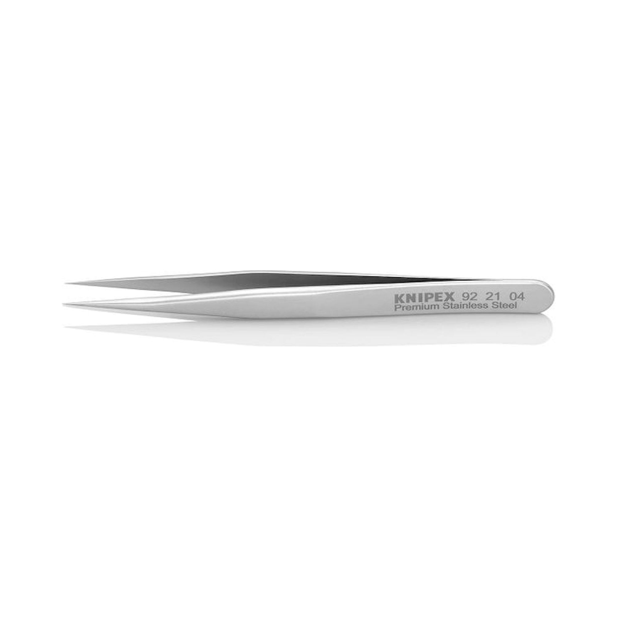 Knipex 92 21 04. Mini precision tweezers, smooth, premium stainless steel, 90 mm
