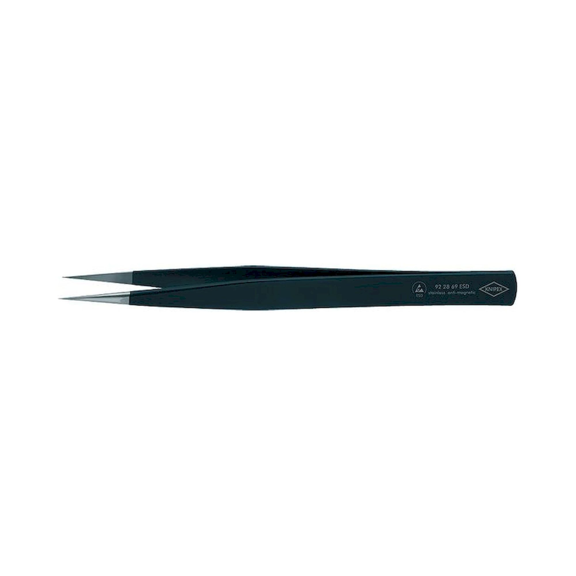 Knipex 92 28 69 ESD. ESD precision tweezers, pointed, straight, 135 mm