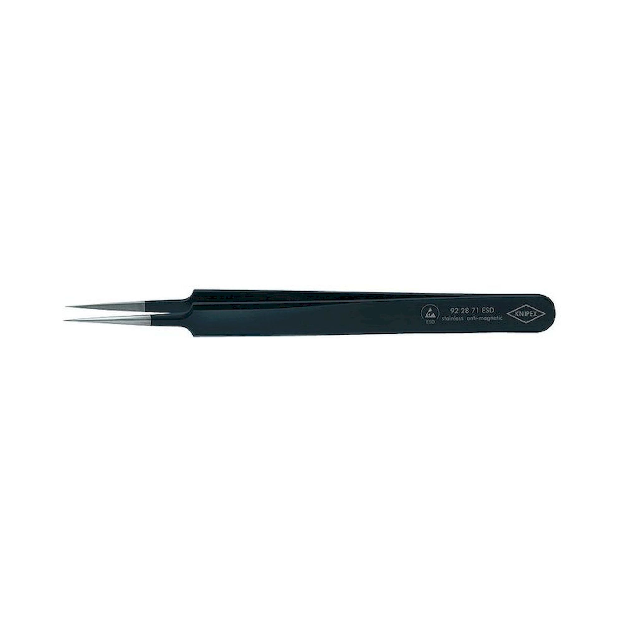Knipex 92 28 71 ESD. ESD precision tweezers, needle-fine, straight, 110 mm