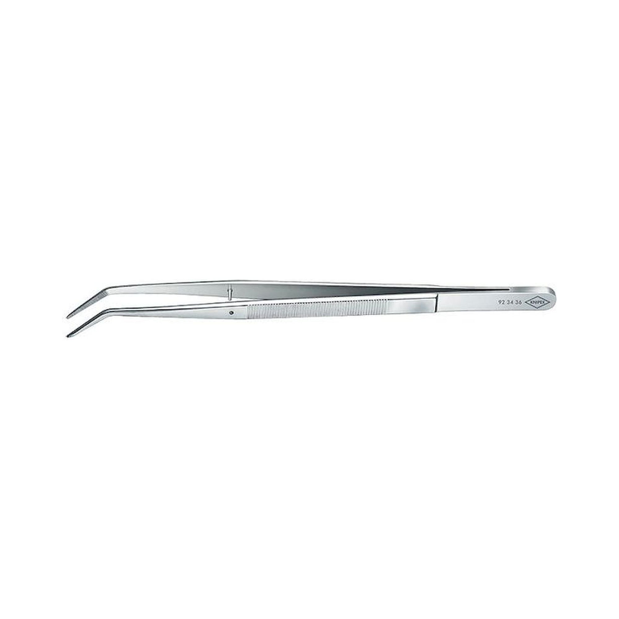 Knipex 92 34 36. Präzisions-Pinzetten mit Führungsstift, gewinkelt, 150 mm