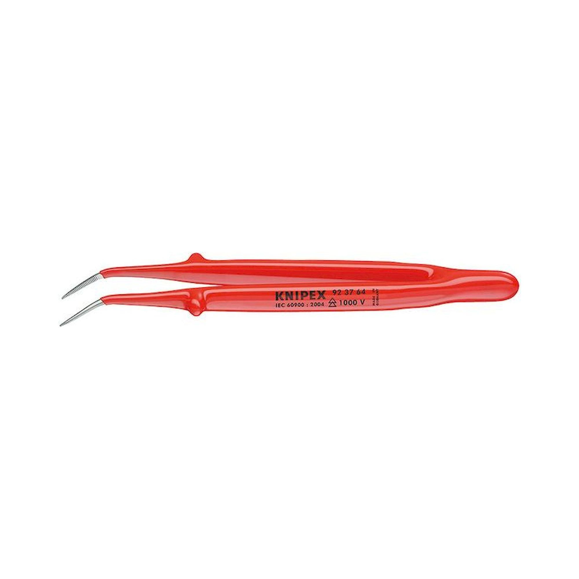 Knipex 92 37 64. Precision tweezers insulated, angled, 155 mm