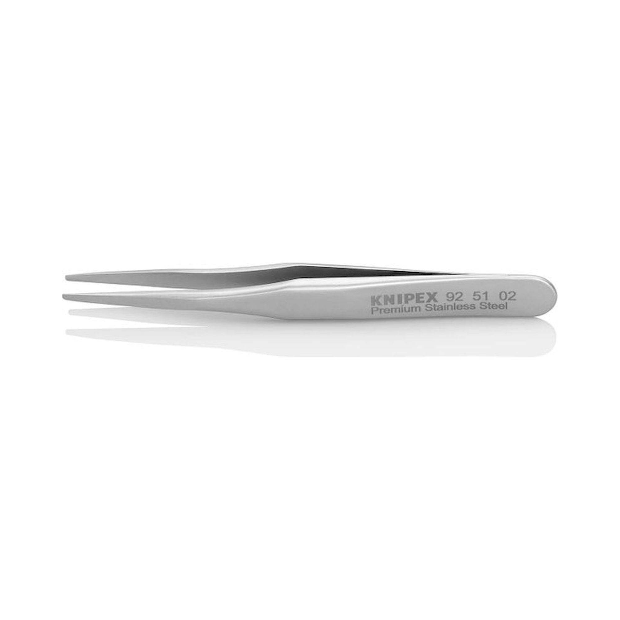 Knipex 92 51 02. Mini precision tweezers, smooth, premium stainless steel, 70 mm