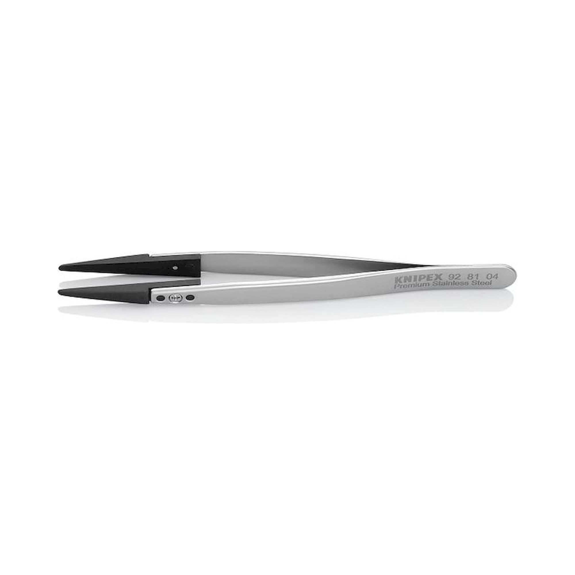 Knipex 92 81 04. ESD Tweezers with interchangeable tips, Smooth, Premium stainless steel, 130 mm