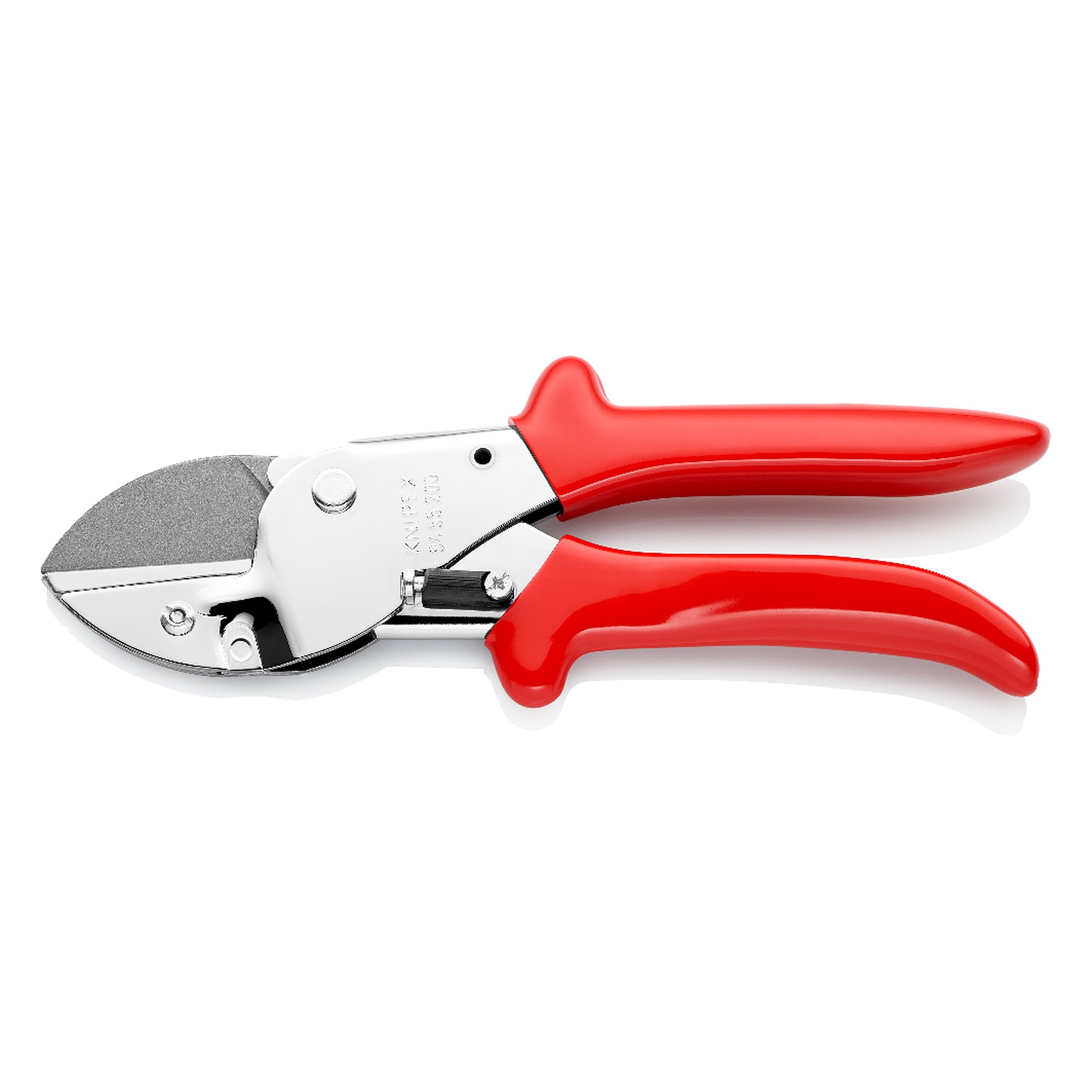 Anvil shears for soft materials, flat material up to 40 mm, chrome-plated, 200 mm