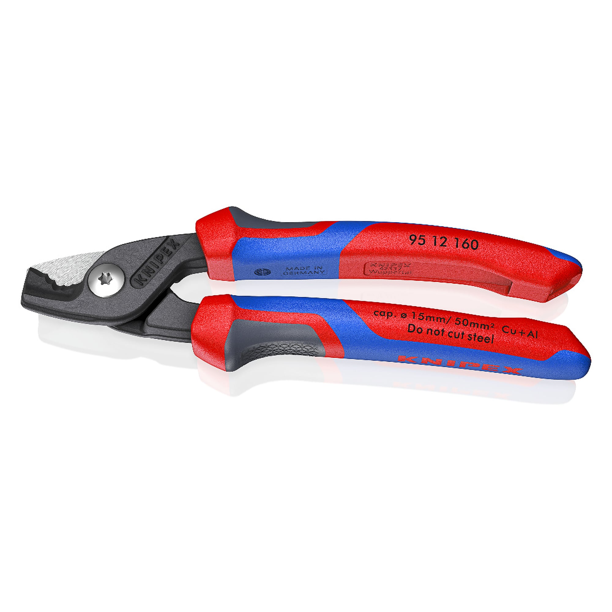 StepCut Kabelschere mit Stufenschnitt und Comfort-Griffen für Kabel bis Ø 15 mm, 160 mm