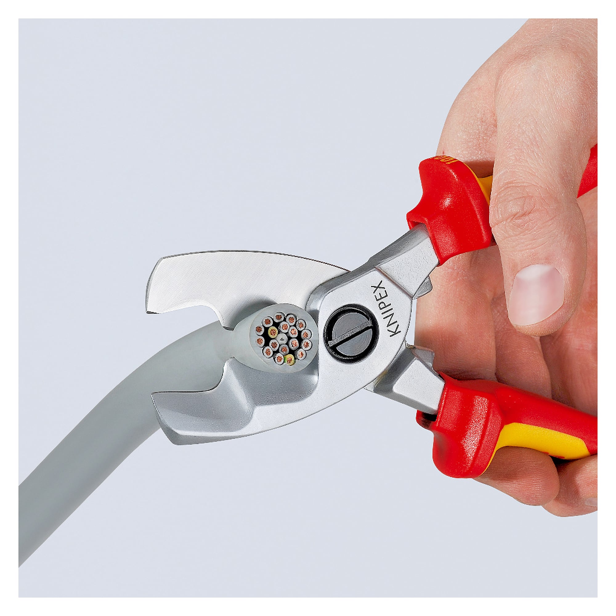 Cable shears with twin cutting edge, VDE 1000 V, copper and aluminium cables up to Ø 20 mm, 200 mm