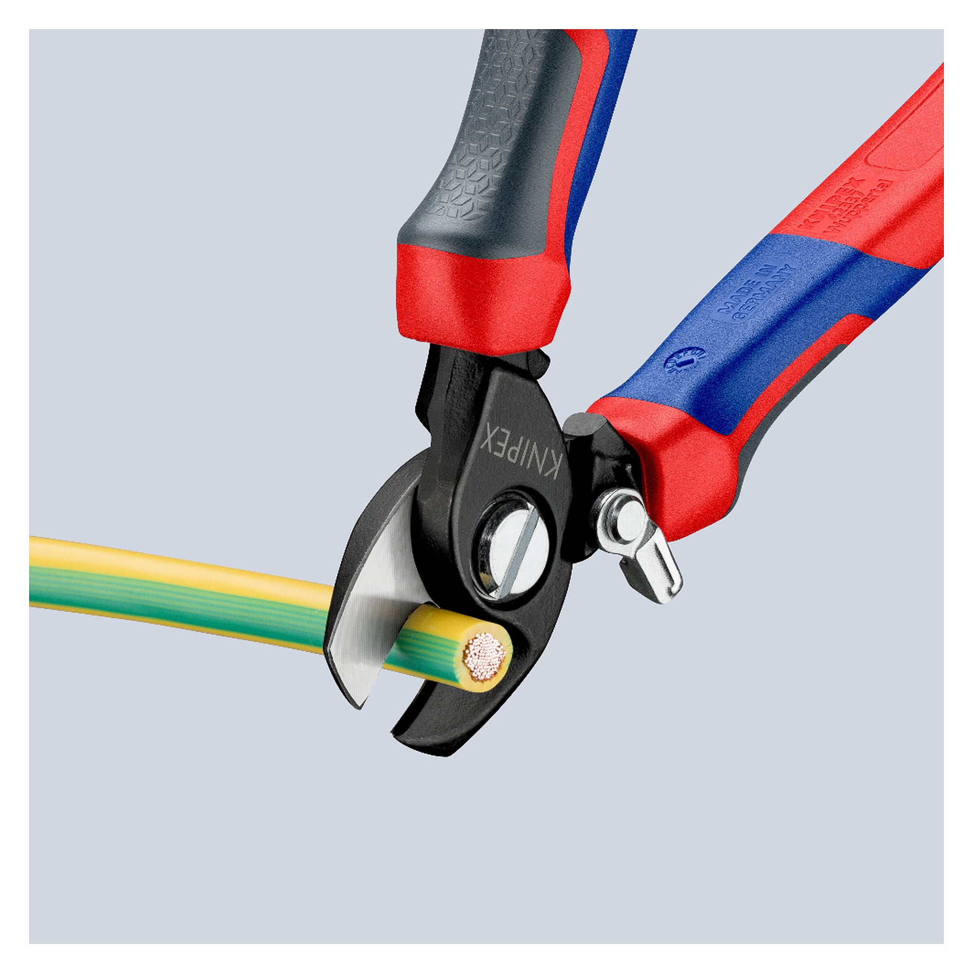 Cable shears with opening spring for copper and aluminium cables up to 50 mm², 165 mm