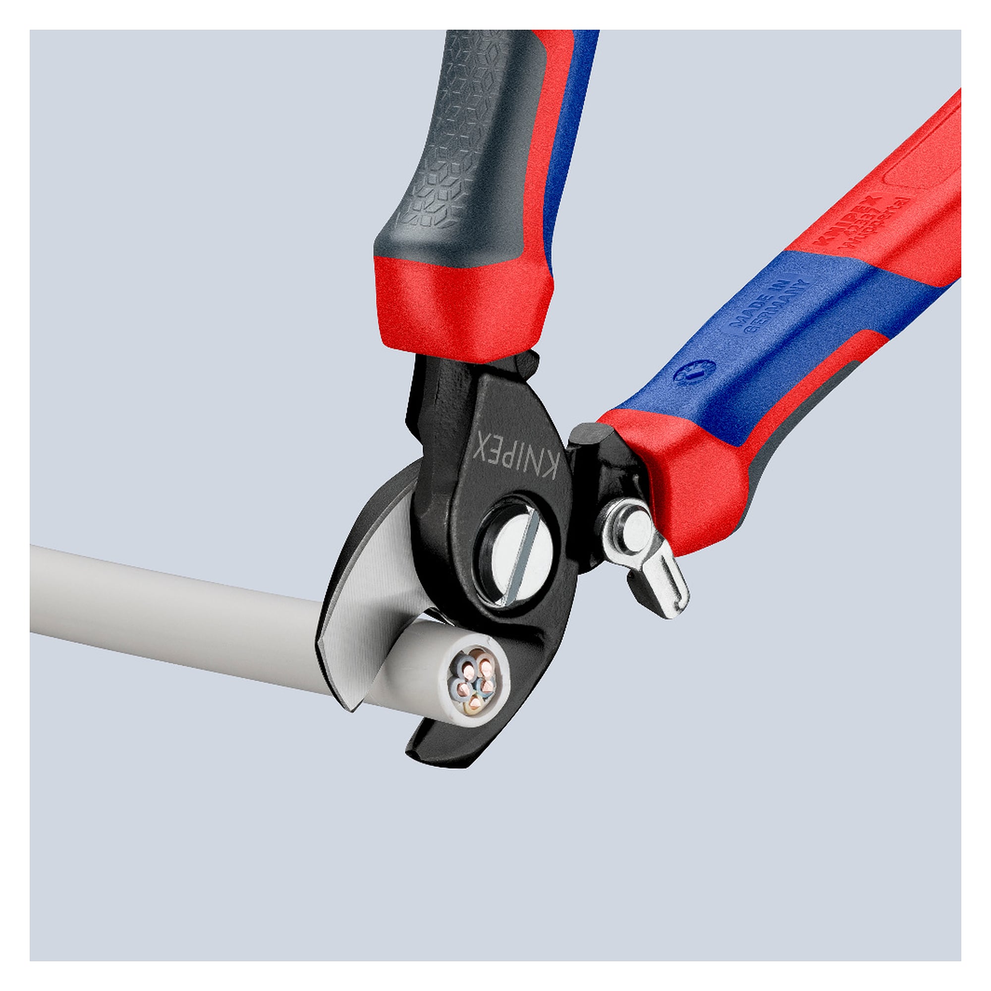 Cable shears with opening spring for copper and aluminium cables up to 50 mm², 165 mm