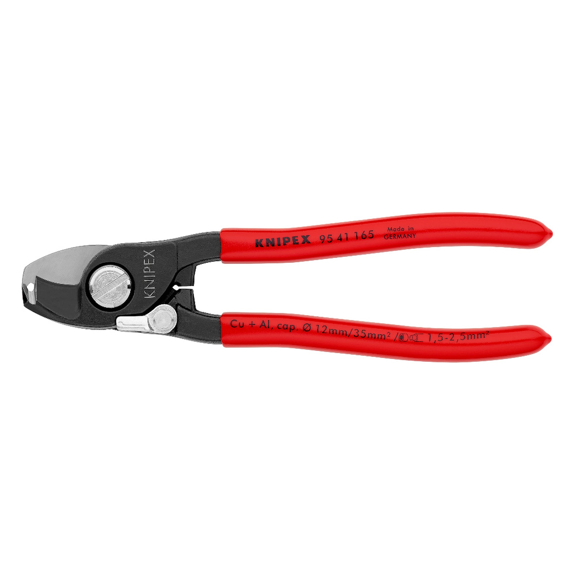 Cisaille à câbles brunie avec fonction de dénudage pour câble NYM, câble Cu jusqu'à Ø 12 mm, 165 mm