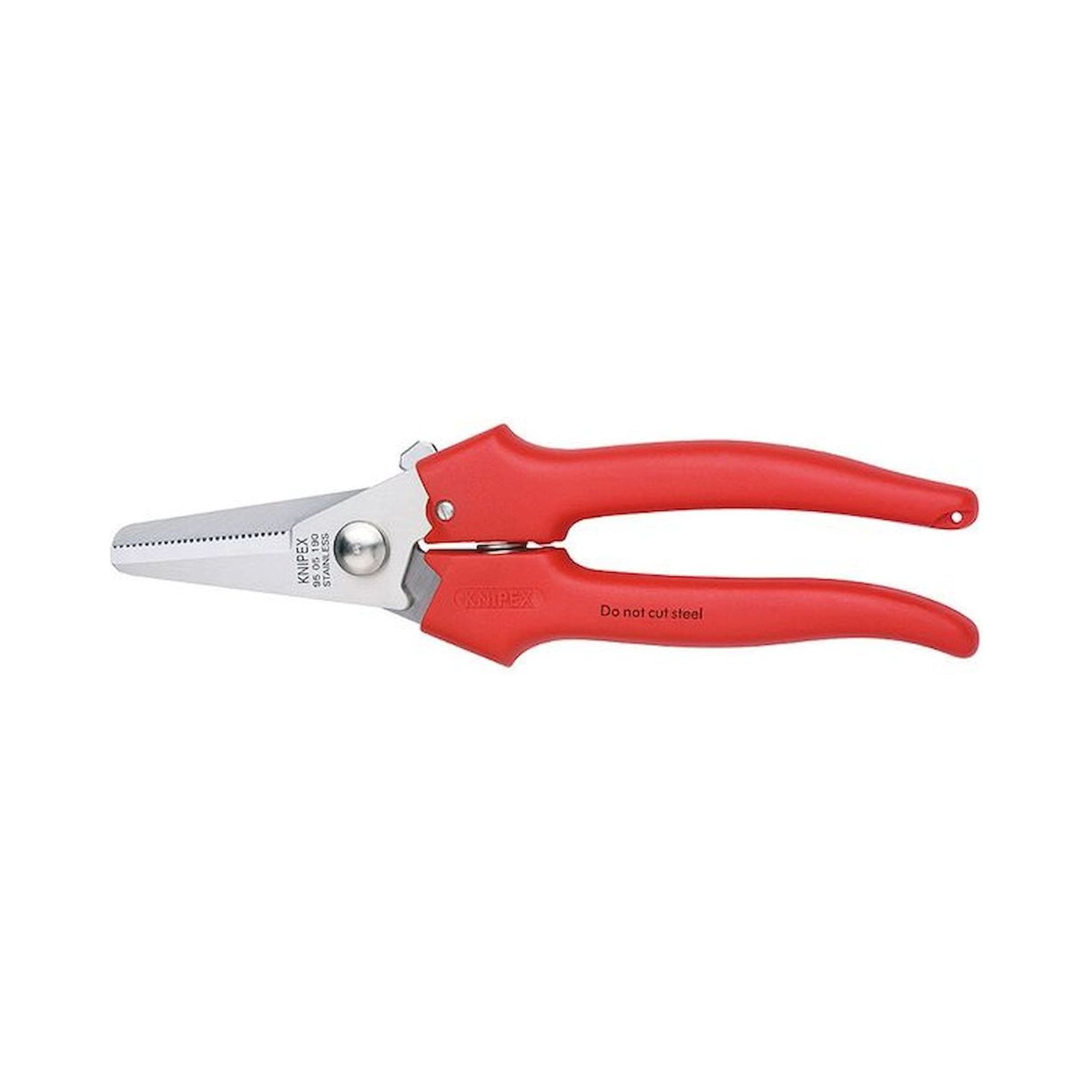 Knipex 95 05 190. Combination scissors, handles molded with plastic, 190 mm