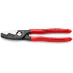 Knipex 95 11 200. Cable shears with double cutting edge, with anti-trap protection, plastic-coated handles, 20 mm / 70 mm2, 200 mm