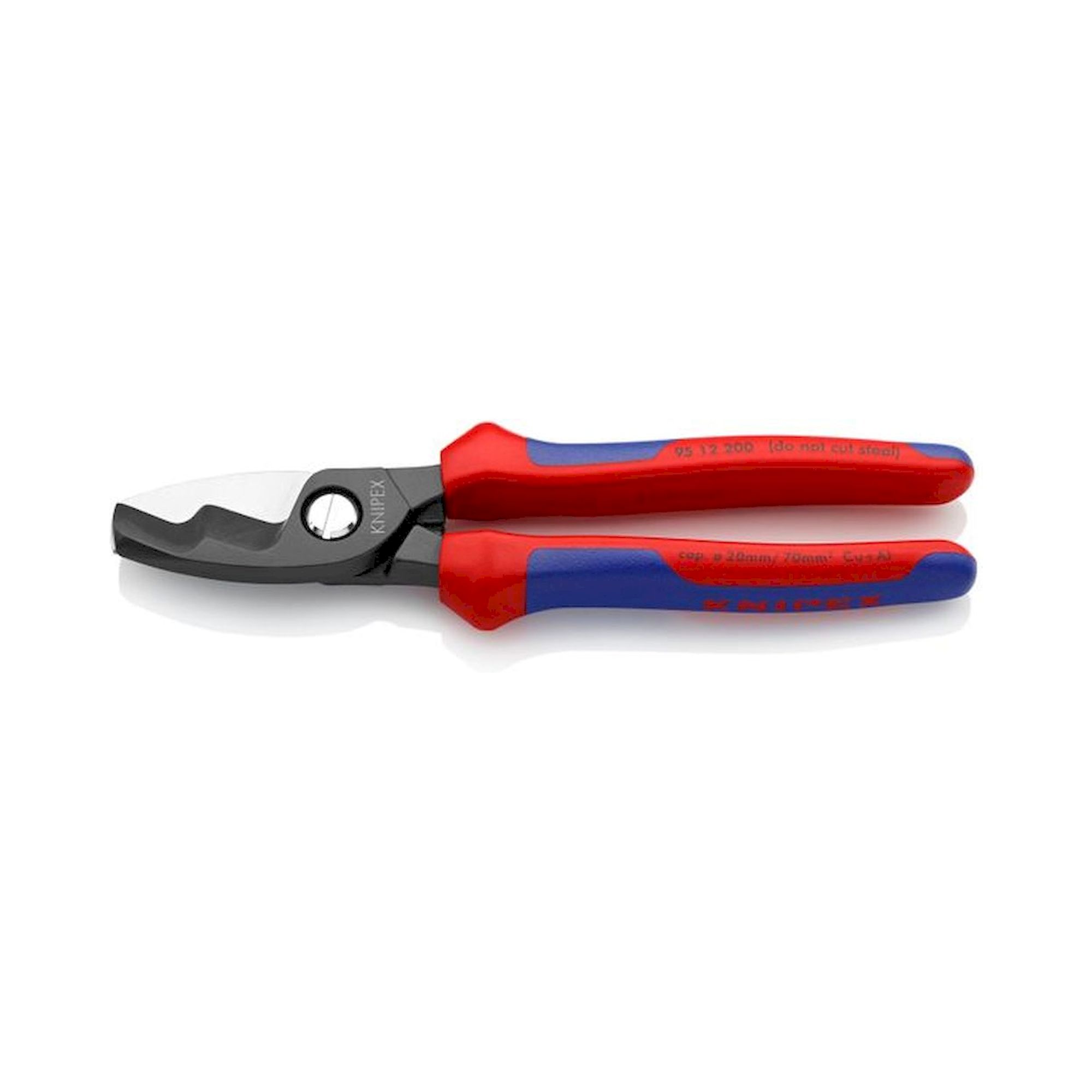 Knipex 95 12 200. Kabelschere mit Doppelschneide, 20 mm/70 mm², 200 mm
