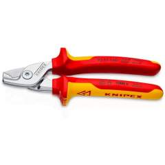 Knipex 95 16 160. StepCut cable shears, chrome-plated, insulated with multi-component sleeves, VDE-tested, 160 mm