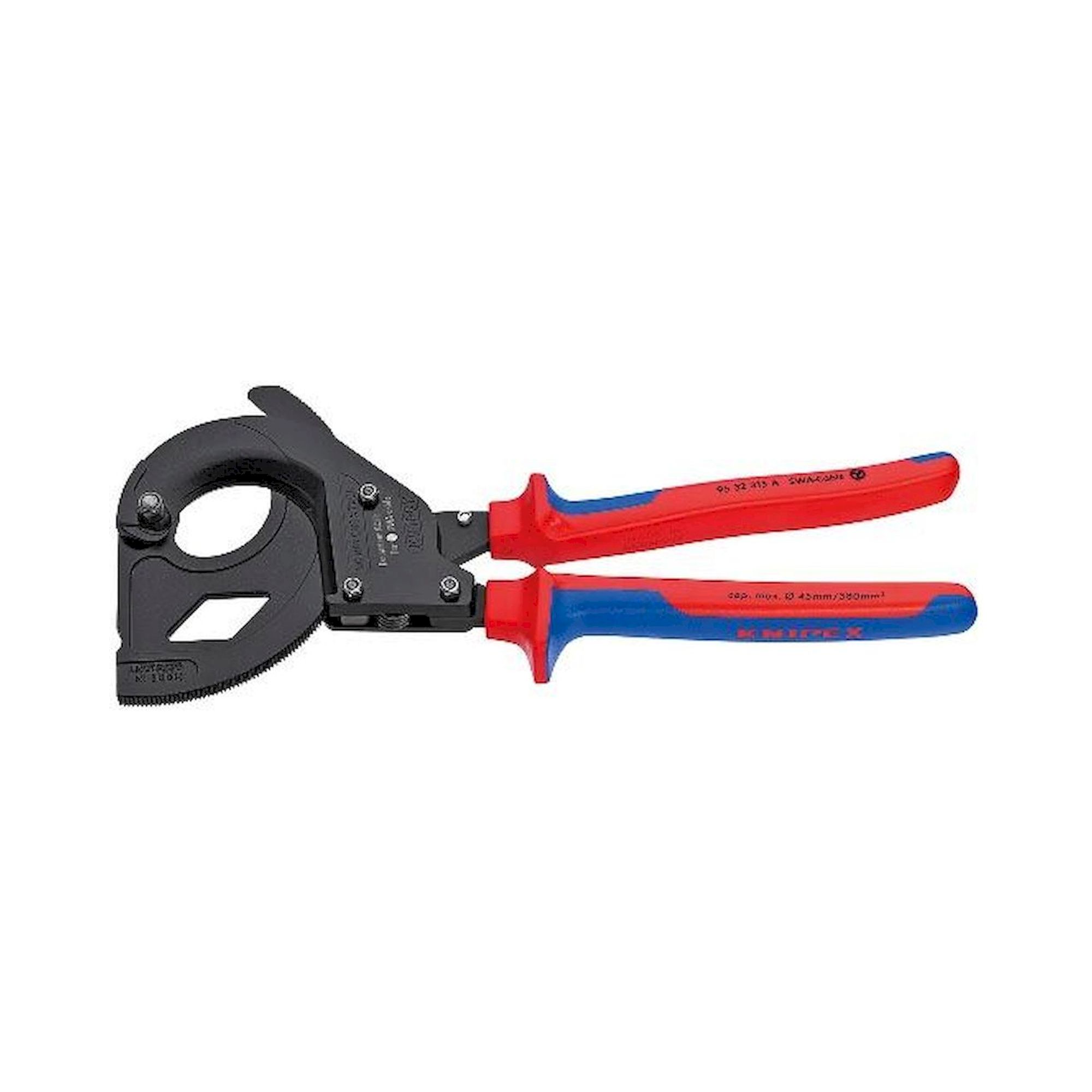 Knipex 95 32 315 A. Kabelschneider (Ratschenprinzip) für stahlarmierte Kabel (SWA-Kabel), schwarz lackiert, 315 mm