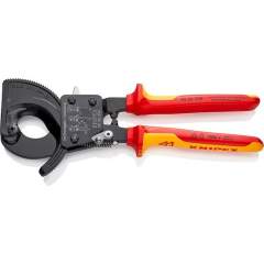 Knipex 95 36 250. Cable cutter (ratchet principle), painted black, insulated, 250 mm