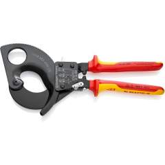 Knipex 95 36 280. Cable cutter (ratchet principle), painted black, insulated, 280 mm
