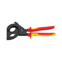 Knipex 95 36 315 A. Coupe-câble (principe du cliquet) pour câbles armés en acier (câbles SWA), laqué noir, isolé, 315 mm