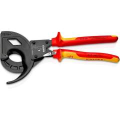 Knipex 95 36 320. Cable cutter (ratchet principle, three-speed), black atramentized, insulated, 320 mm