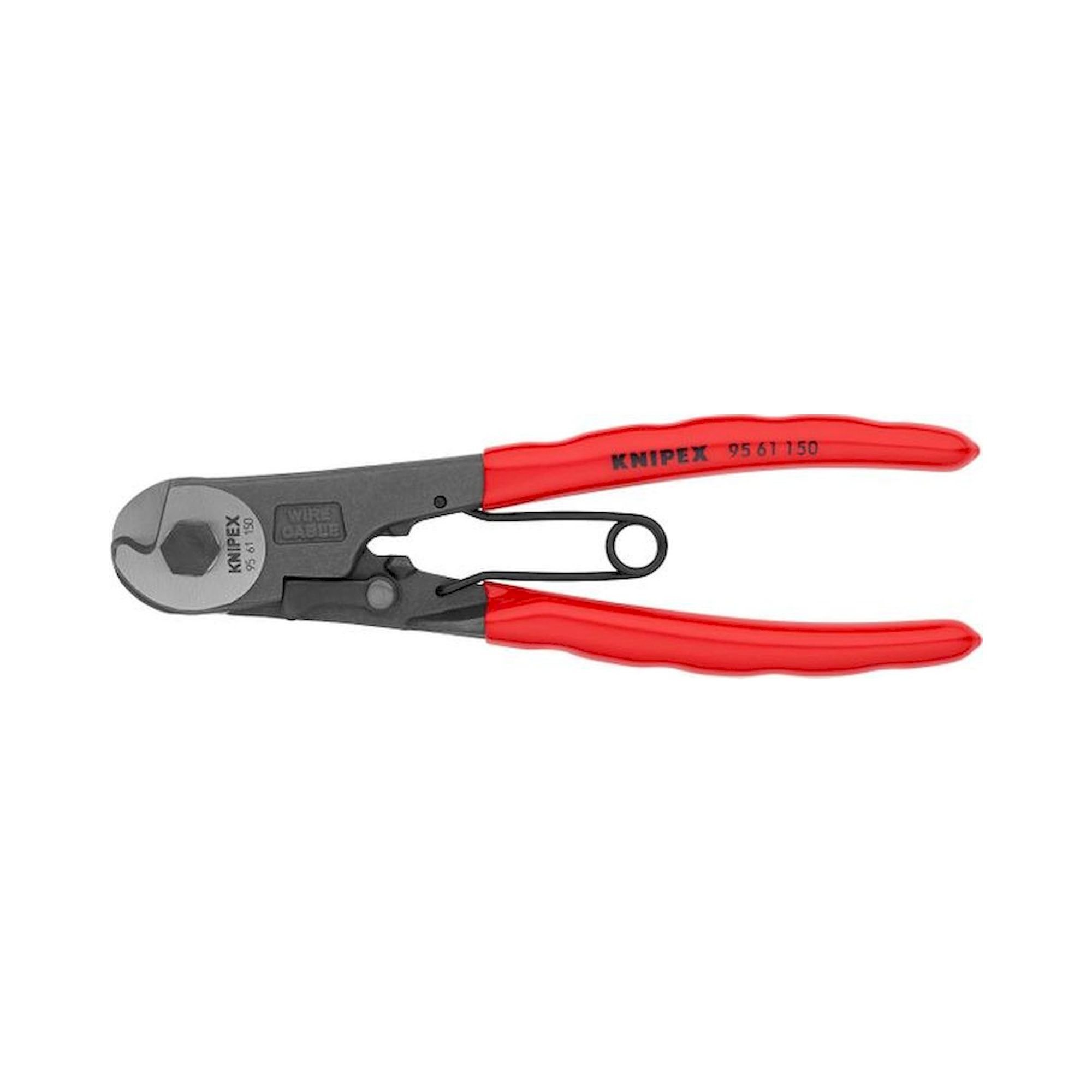 Knipex 95 61 150. Bowden cable cutter, black atramentized, coated with plastic, 150 mm