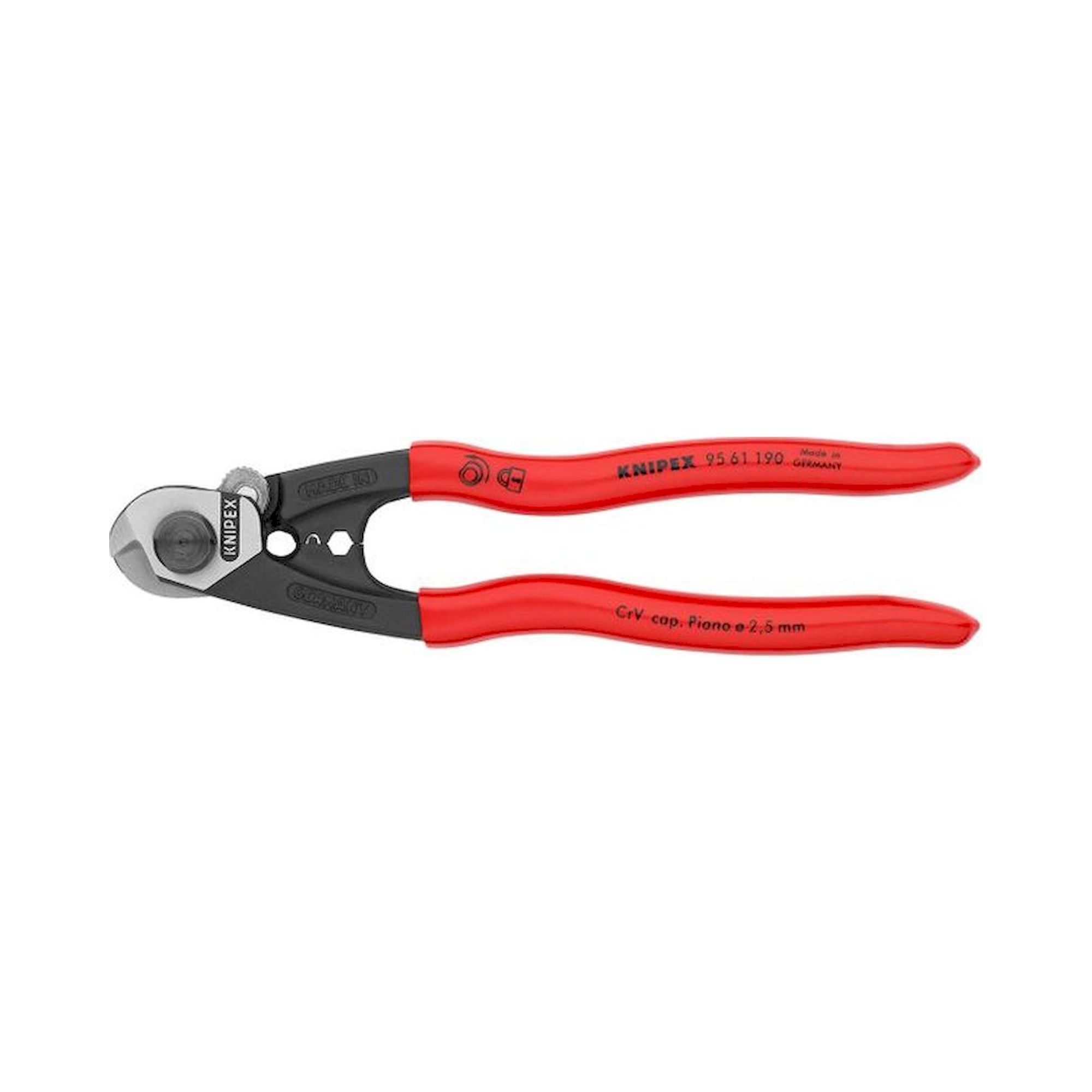 Knipex 95 61 190. wire  rope cutter, forged, 190 mm