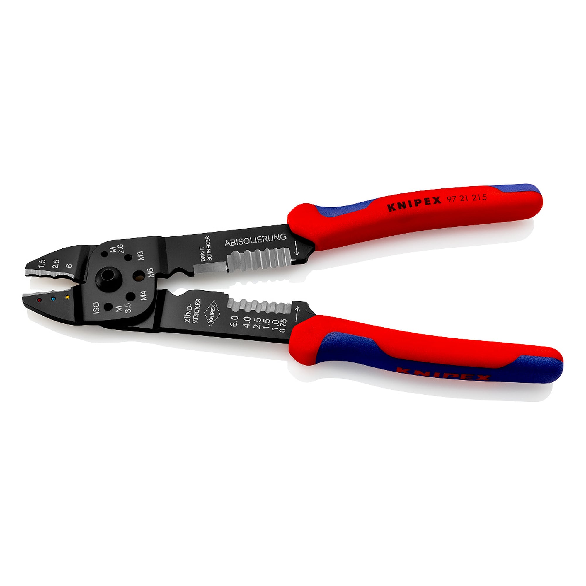 Crimpzange für isolierte Kabelschuhe und Verbinder, 0,5 - 6,0 mm², 230 mm