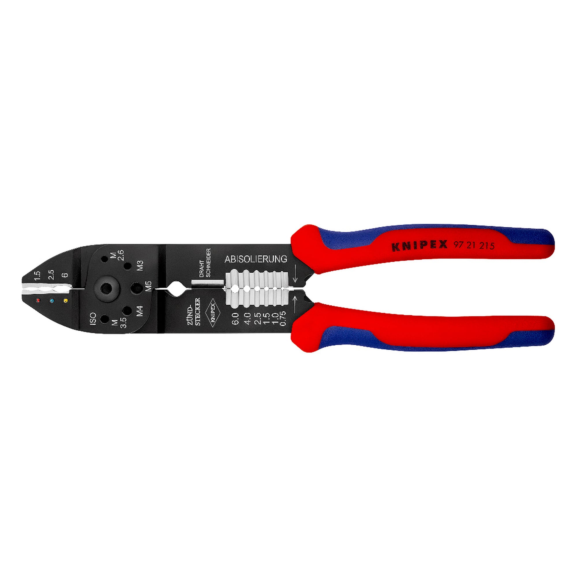 Crimpzange für isolierte Kabelschuhe und Verbinder, 0,5 - 6,0 mm², 230 mm