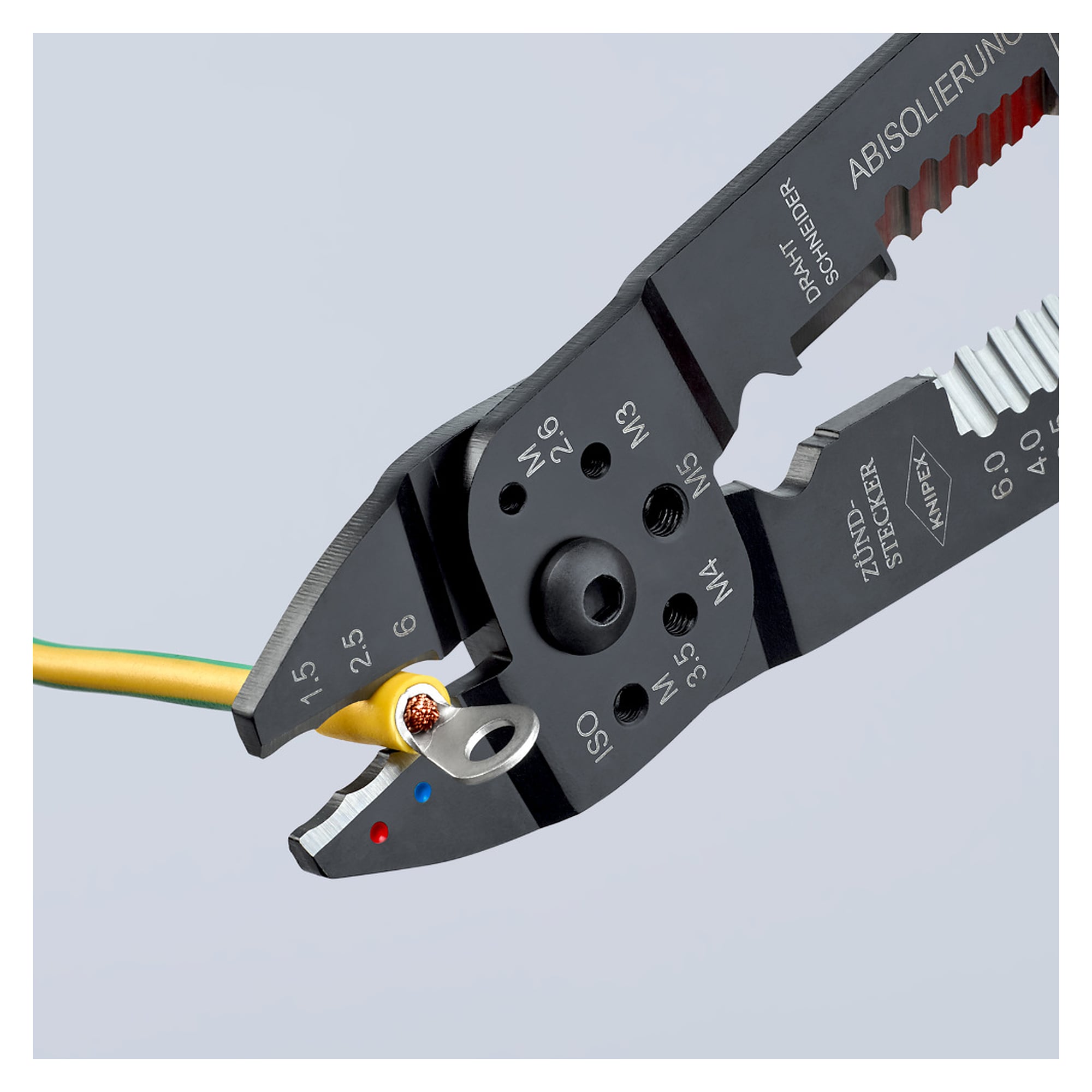 Crimpzange für isolierte Kabelschuhe und Verbinder, 0,5 - 6,0 mm², 230 mm