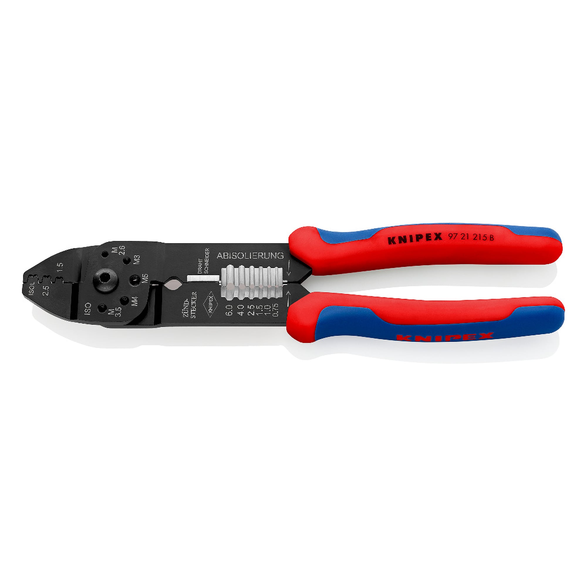 Crimping pliers for non-insulated open plug connectors 6.3 mm, 0.5 to 2.5 mm², 230 mm