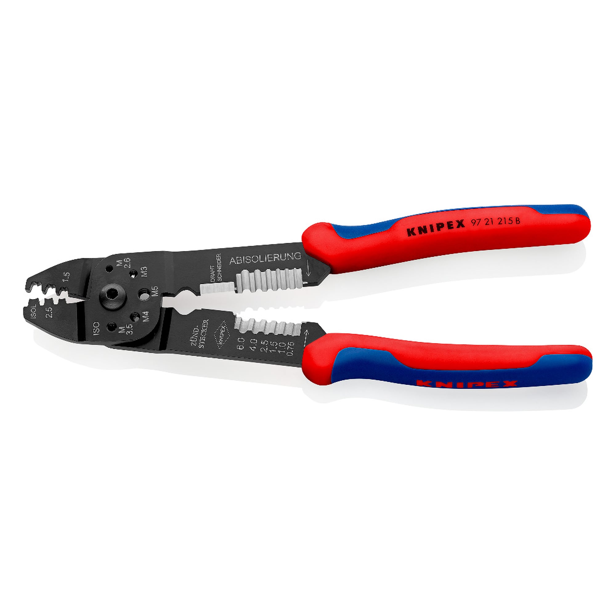 Crimping pliers for non-insulated open plug connectors 6.3 mm, 0.5 to 2.5 mm², 230 mm