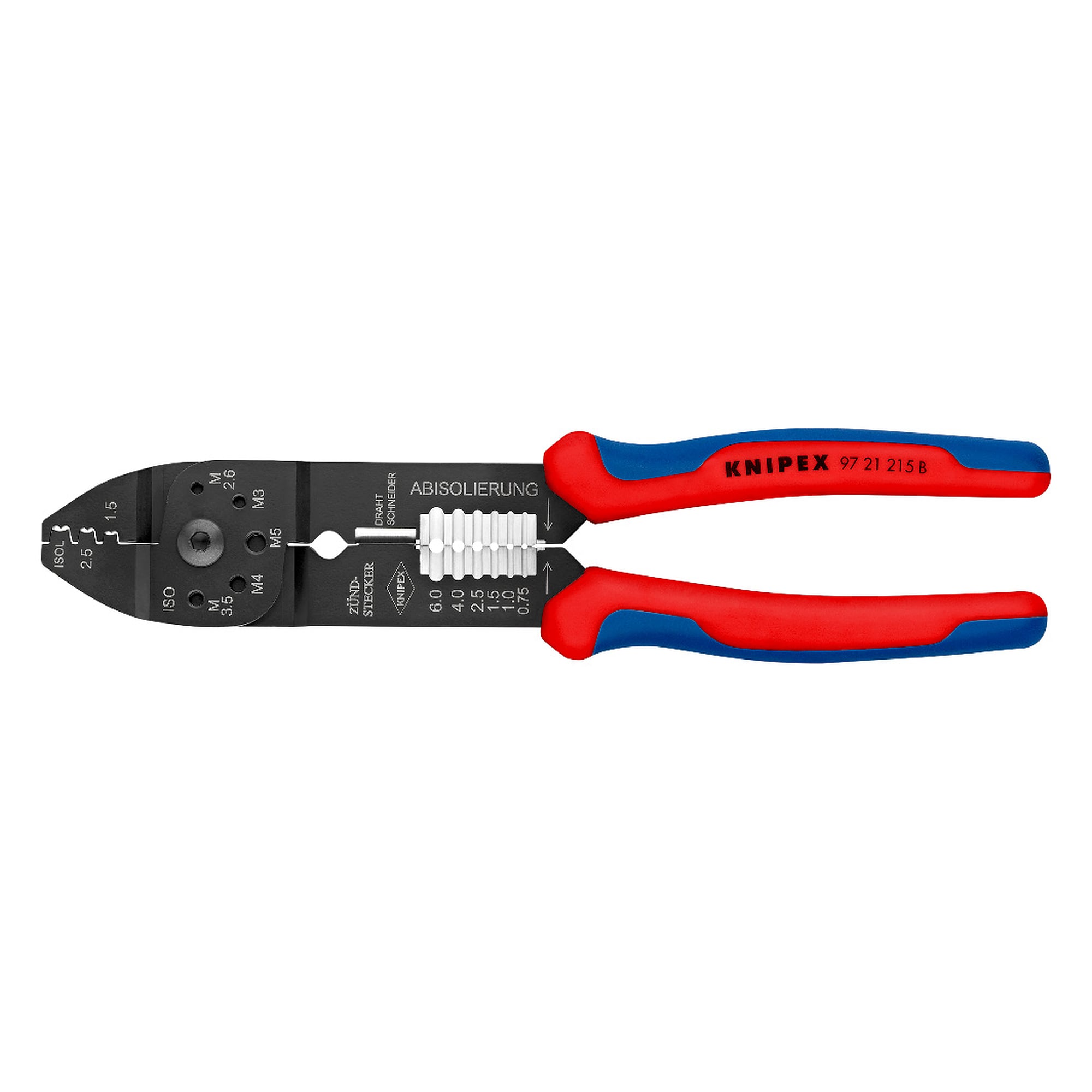 Crimping pliers for non-insulated open plug connectors 6.3 mm, 0.5 to 2.5 mm², 230 mm