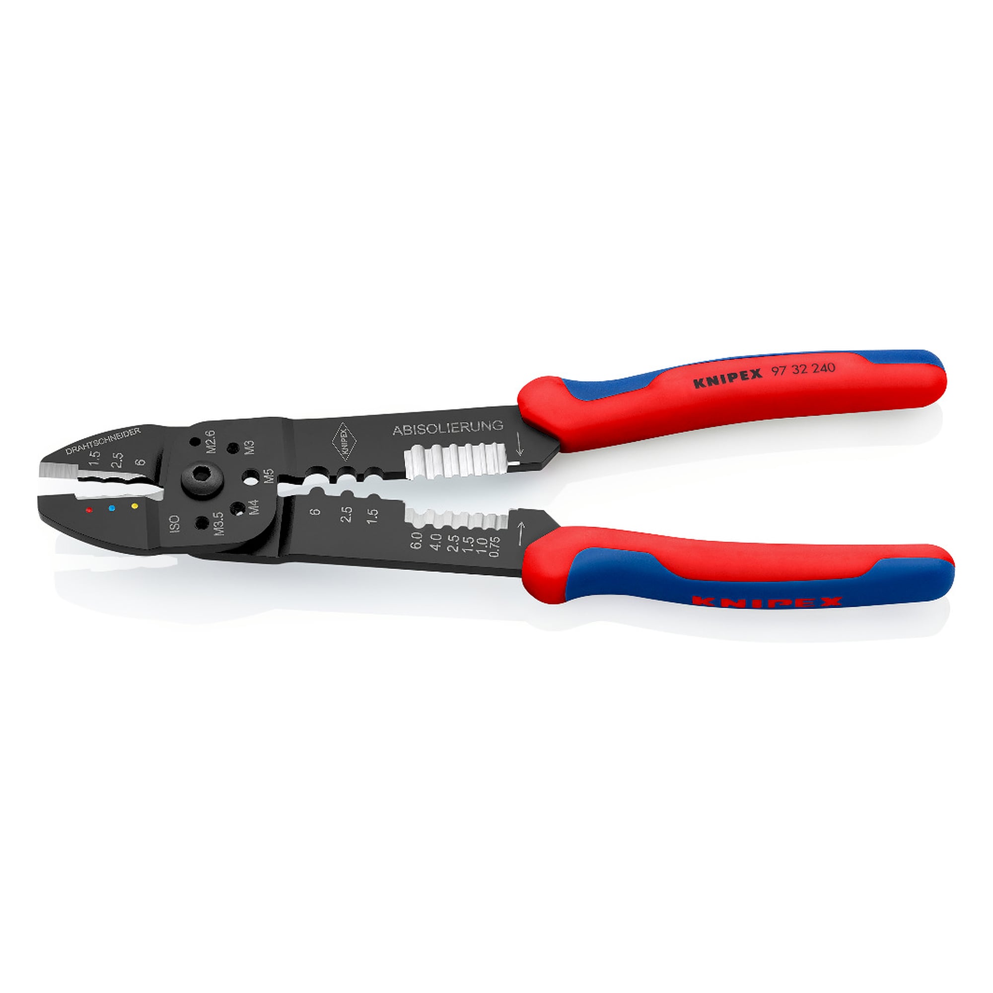 Pince à sertir pour cosses isolées et cosses non isolées, 0,5 à 6,0 mm², 240 mm