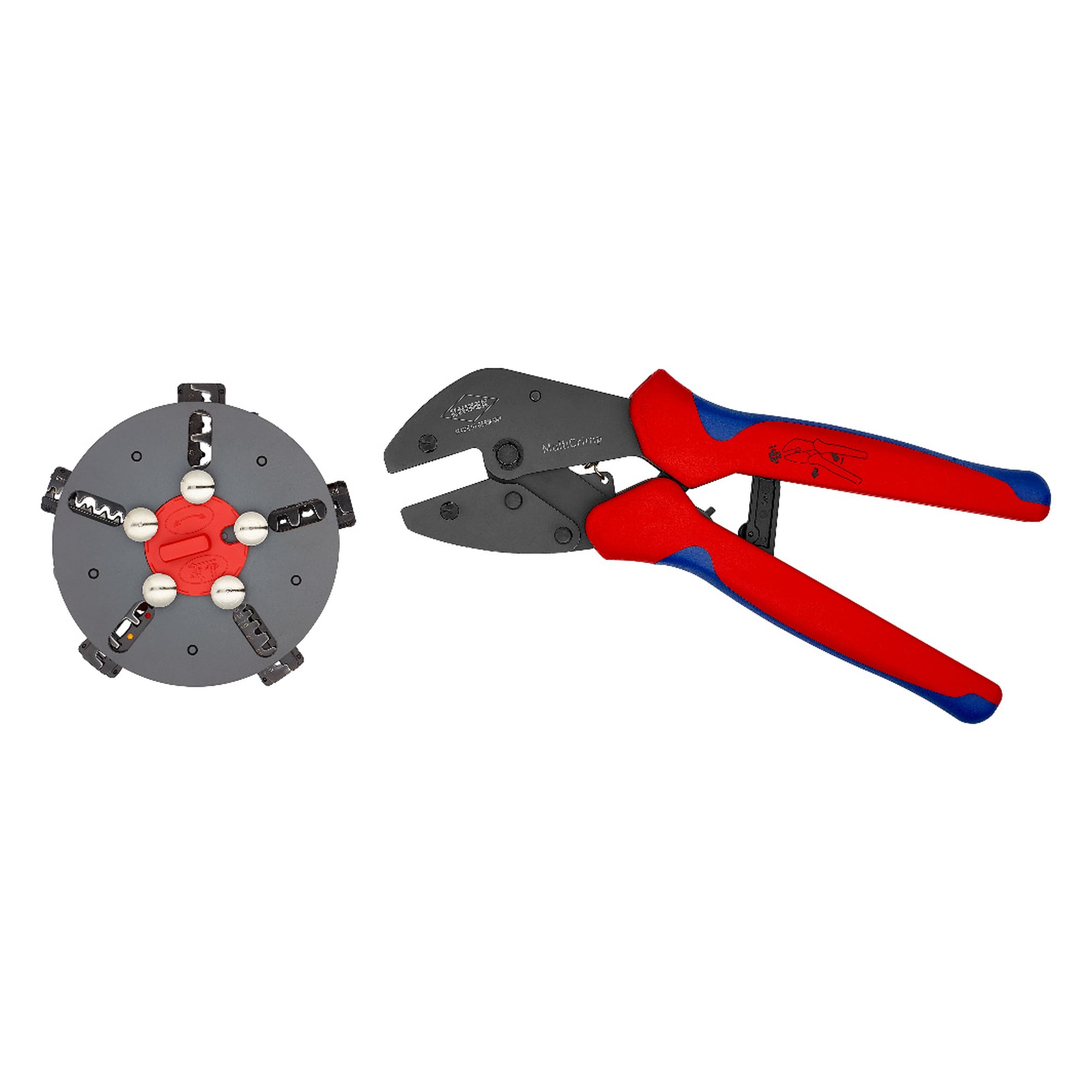 MultiCrimp Crimpzange mit Wechselmagazin für unisolierte Steckverbinder, 0,5 bis 6,0 mm², 250 mm