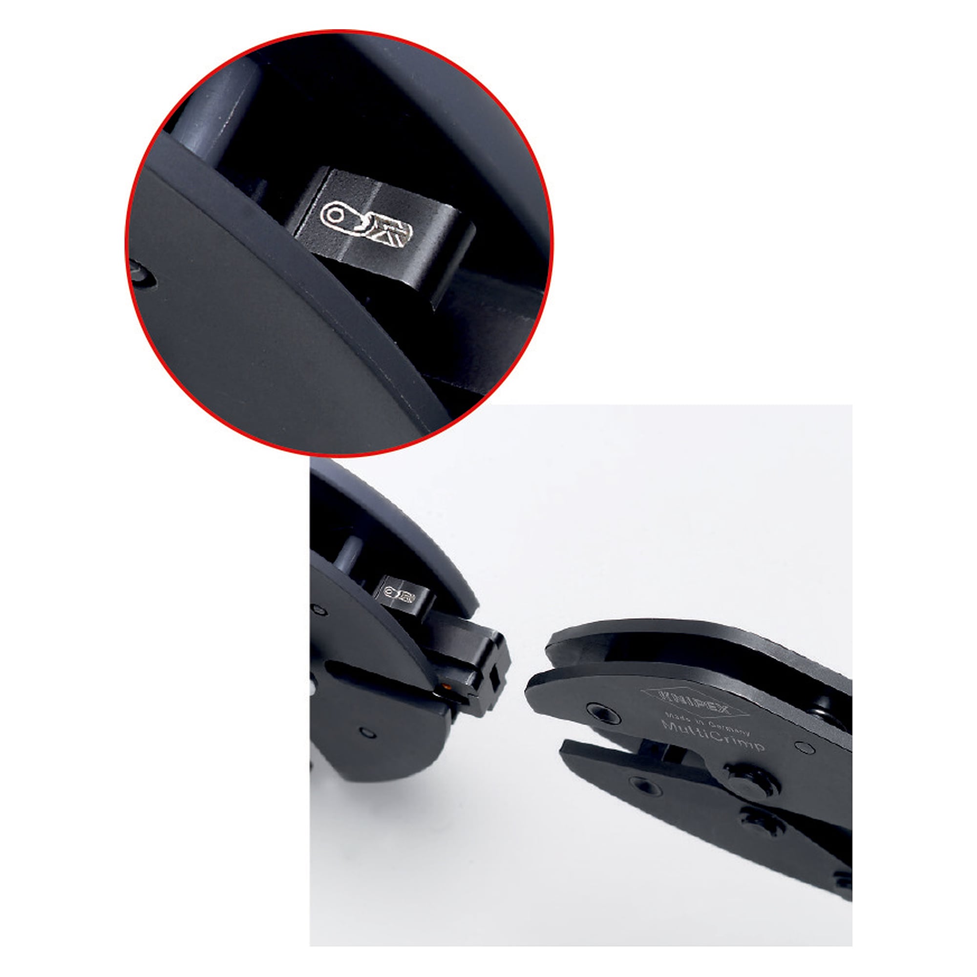 MultiCrimp Crimpzange mit Wechselmagazin für unisolierte Steckverbinder, 0,5 bis 6,0 mm², 250 mm