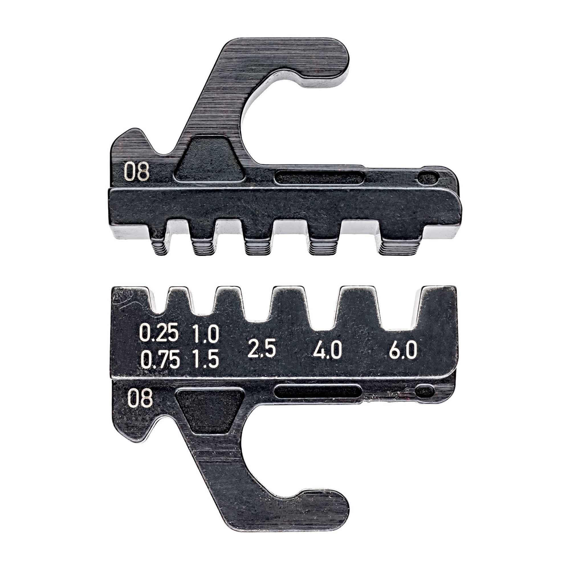 Matrice de sertissage pour embouts de câblage isolés et non isolés, 0,25 à 6,0 mm²