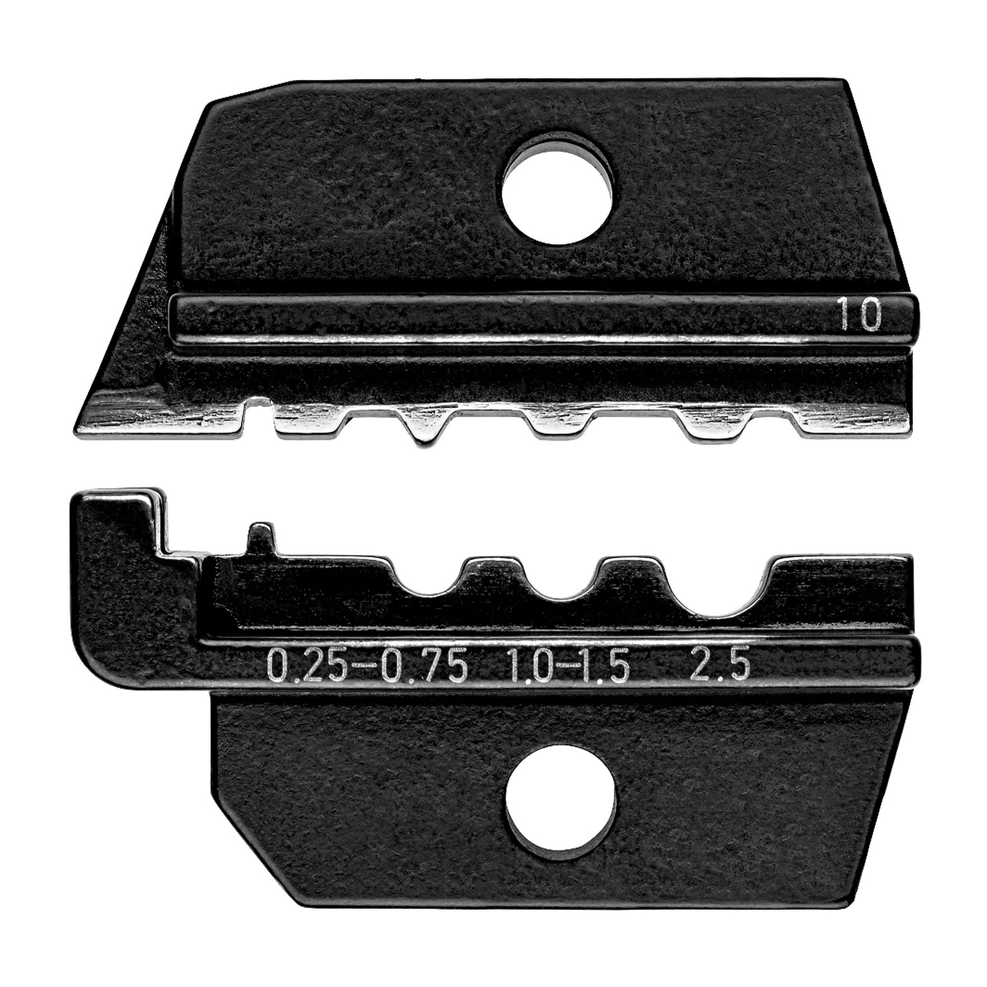 Crimping die for uninsulated tube and crimp cable lugs to DIN 46237, 0.75 to 2.5 mm²