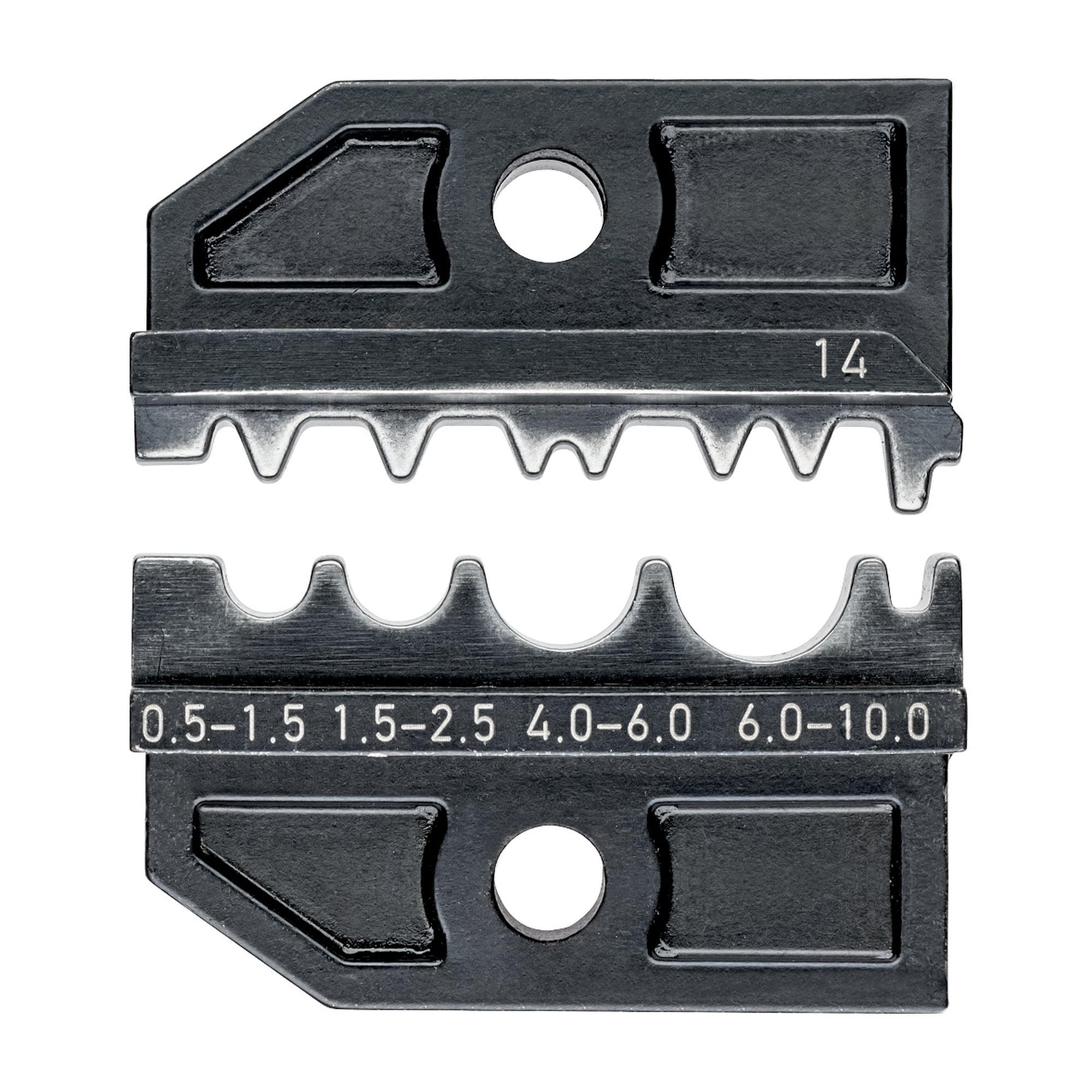 Matrice de sertissage pour cosses et connecteurs non isolés 0,5 à 10 mm², 4 empreintes