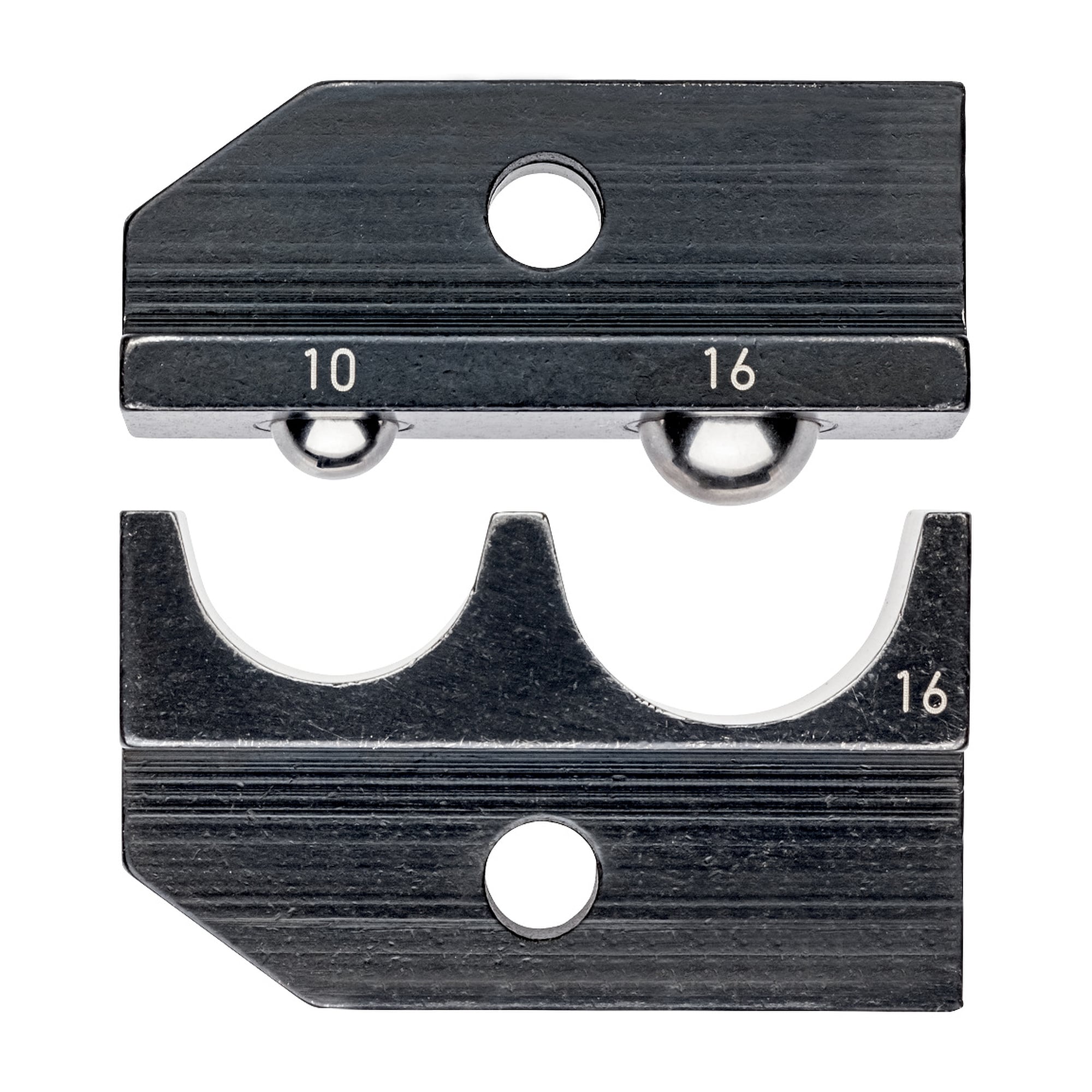 Matrice de sertissage pour cosses et connecteurs isolés, 10 et 16 mm², 2 empreintes