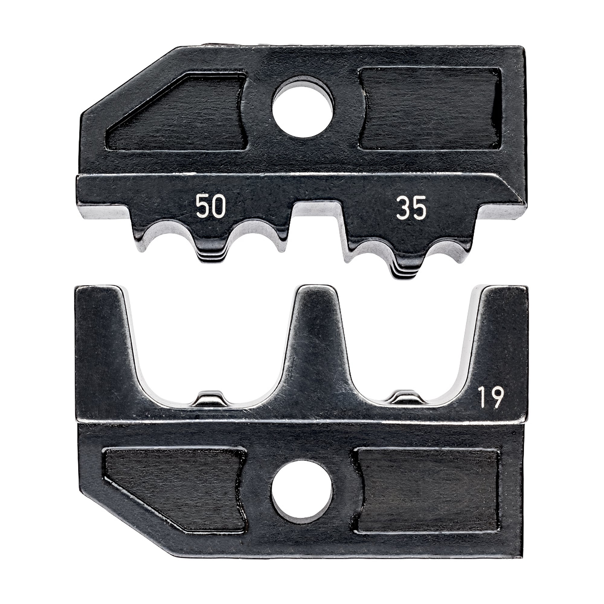 Matrice de sertissage pour embouts de câble isolés et non isolés 35 et 50 mm², 2 empreintes