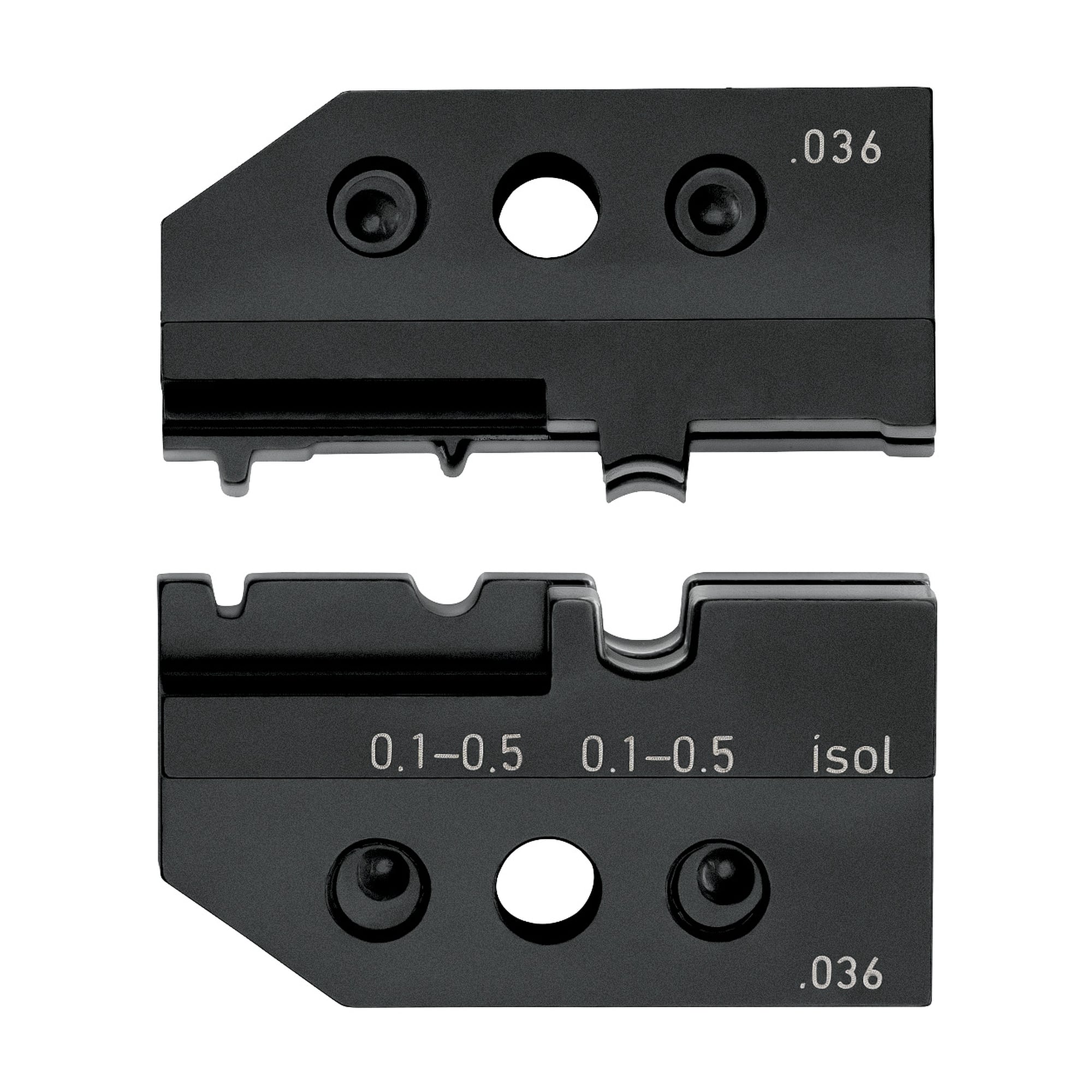 Matrice de sertissage pour cosses isolées et non isolées 0,1 - 0,5 mm²