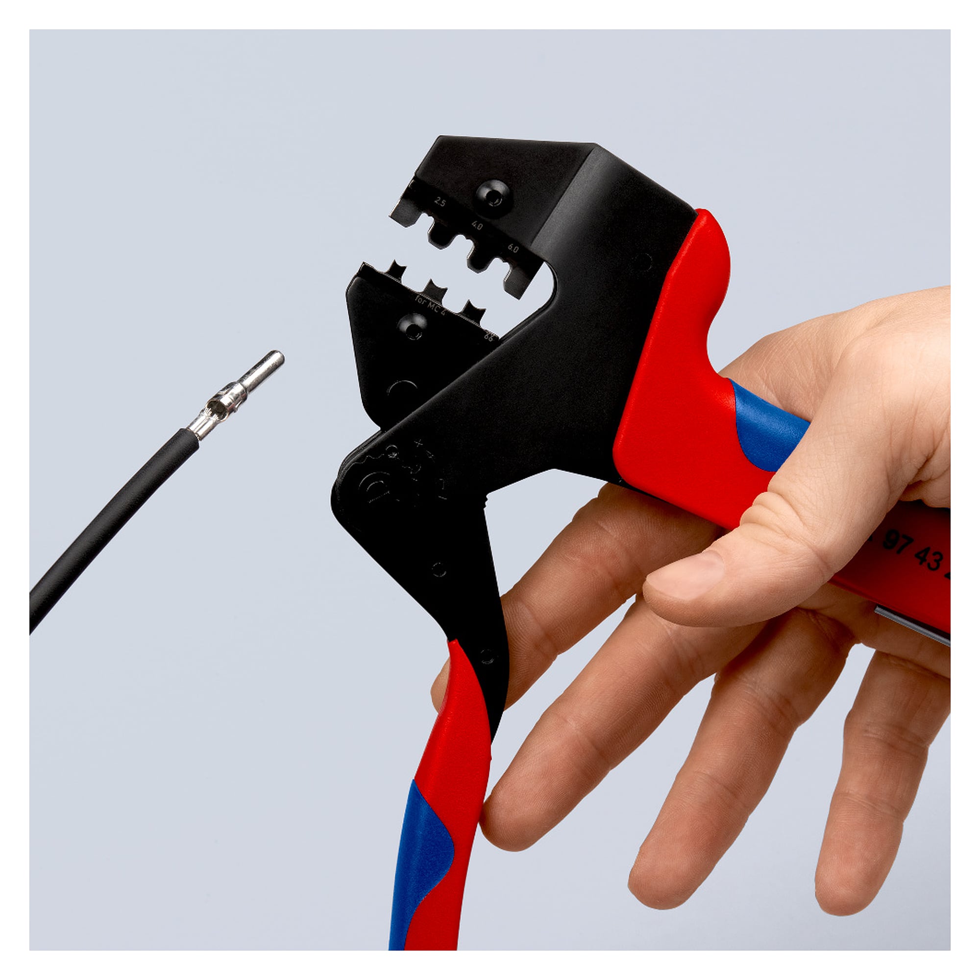 Crimping die for crimping system pliers, for MC4 and MC4 Evo 2 solar connectors, 2.5 to 6 mm²