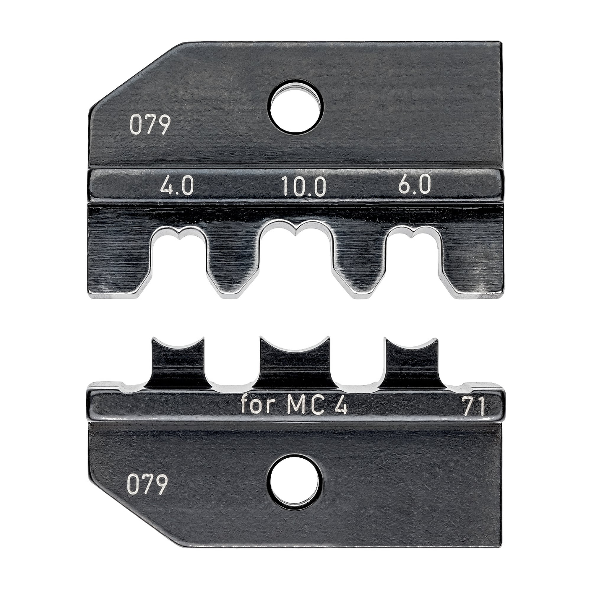 Crimpeinsatz für PV-Steckverbinder MC4 von Stäubli, 4, 6 und 10 mm², 3 Nester