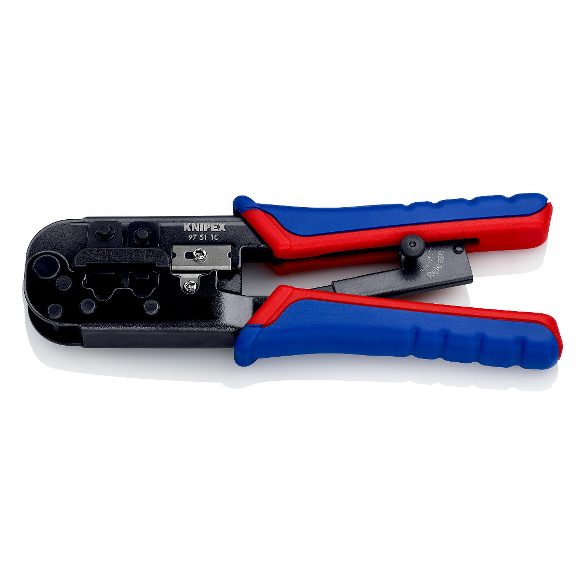 Pince à sertir pour fiches Western RJ 11/12 et RJ 45 à cliquet, 190 mm