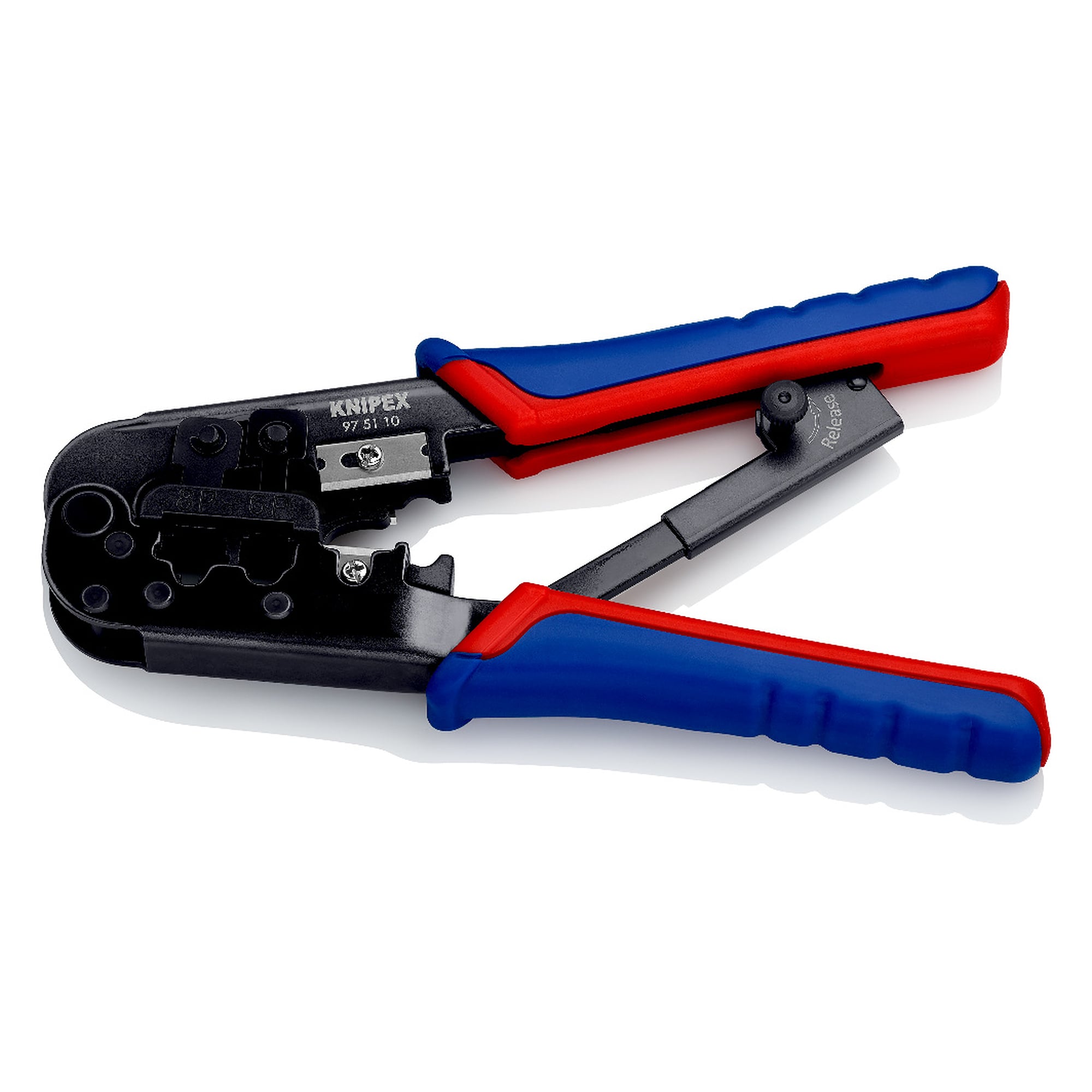 Pince à sertir pour fiches Western RJ 11/12 et RJ 45 à cliquet, 190 mm
