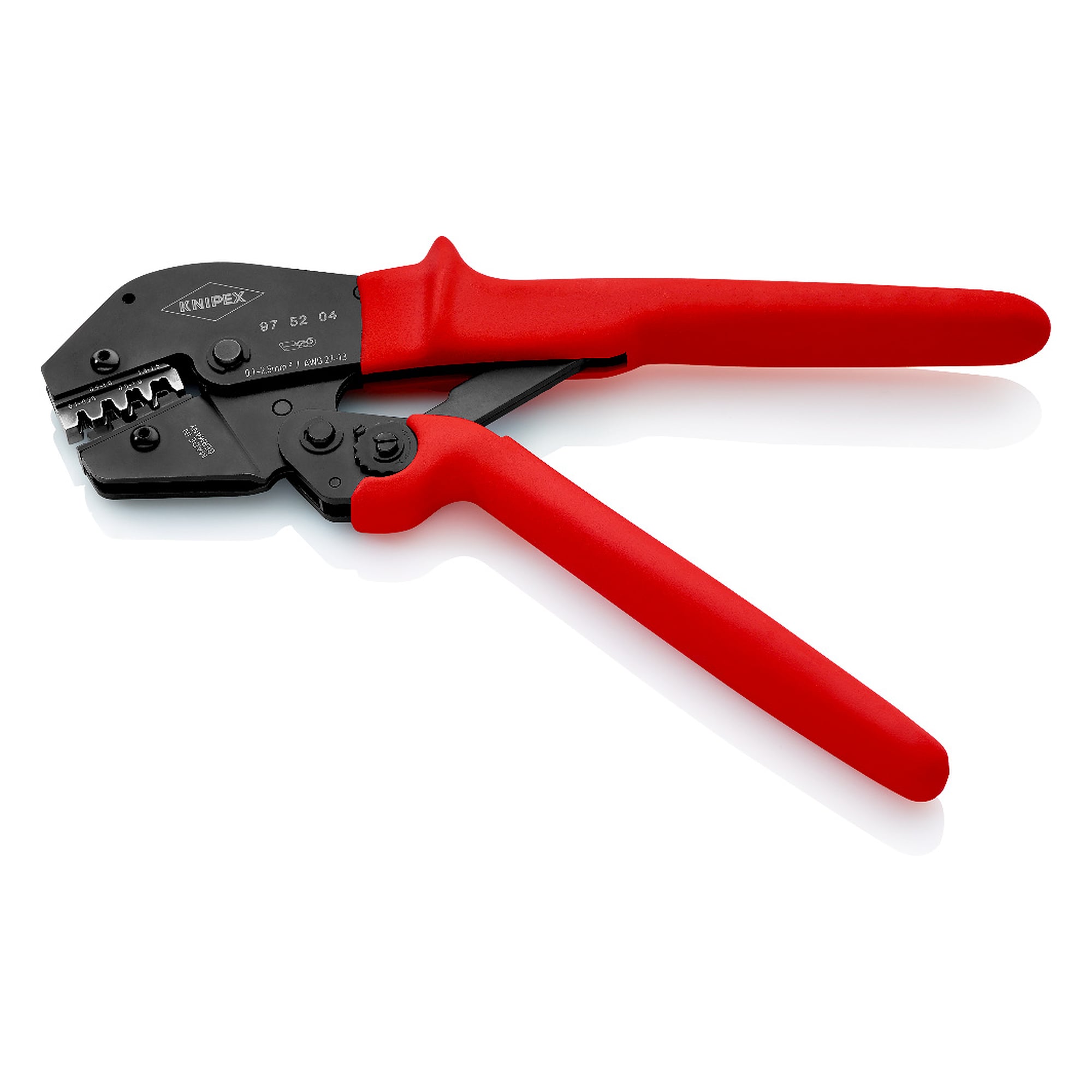 Pince à sertir pour connecteurs non isolés à fût ouvert 2,8 et 4,8 mm, 0,1 à 2,5 mm², 250 mm